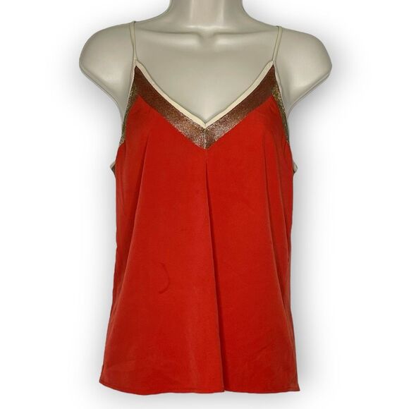 Urban Outfitters Ecote Lightweight V neck Orange Cami Tank Top Women’s Small - Picture 1 of 10